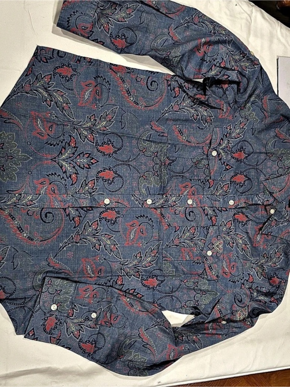 Lauren Ralph Lauren women’s Paisley Button Down Blue Size Large